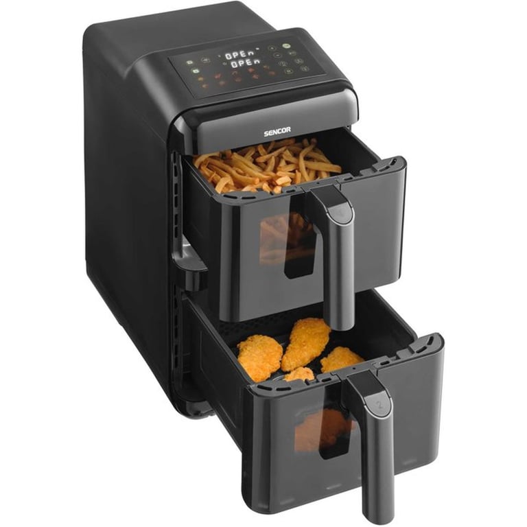 Friteuse à air chaud double panier Sencor SFR 1250BK Fonction SyncFinish Sans huile 10 programmes 116 - vue 4