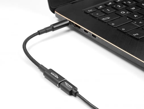 DeLOCK Cavo adattatore per cavo di ricarica per laptop da USB Tipo-C femmina a Sony 6,0 x 4,3 mm maschio, angolato di 90° 15 cm