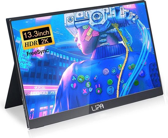 Lipa HDR 50 moniteur portable 2K 13.3 Écran portable Moniteur portable Écran Écran d'ordinateur HDMI 2x USB C Neuf