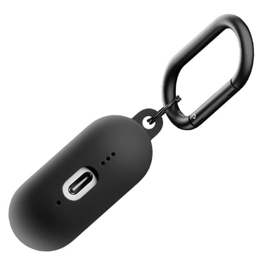 Native Union Funda de silicona para AirPods 4 con mosquetón metálico Negro