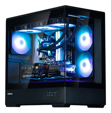 Case per PC Mini Tower senza alimentatore - ZALMAN P30 BW (nero/bianco) - Micro ATX/Mini-ITX - 3x120mm A-RGB - USB-C/3.0/HD Audio