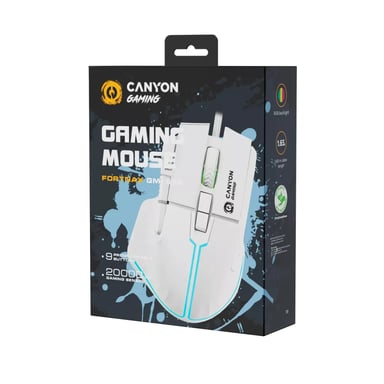 Canyon Fortnax GM-636 ratón Juego mano derecha USB tipo A Óptico 20000 DPI