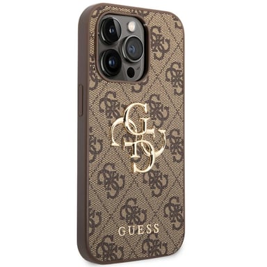Guess 4G Logo Backcover in metallo per Apple iPhone 14 Pro - Marrone