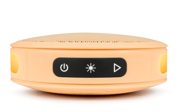 BIGBEN Party - Altavoz Bluetooth redondo con correa de mano y efectos de luz - 15W - Naranja pastel