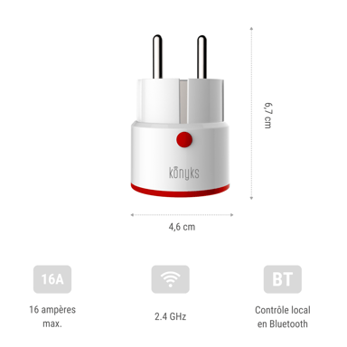 Presa connessa WiFi + Bluetooth® Priska Max 4 16A Konyks