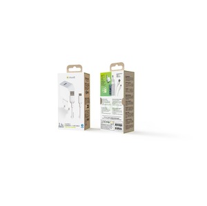 Muvit For Change Pack Chargeur Secteur 12W+Cable Usb C 1.2M Blanc