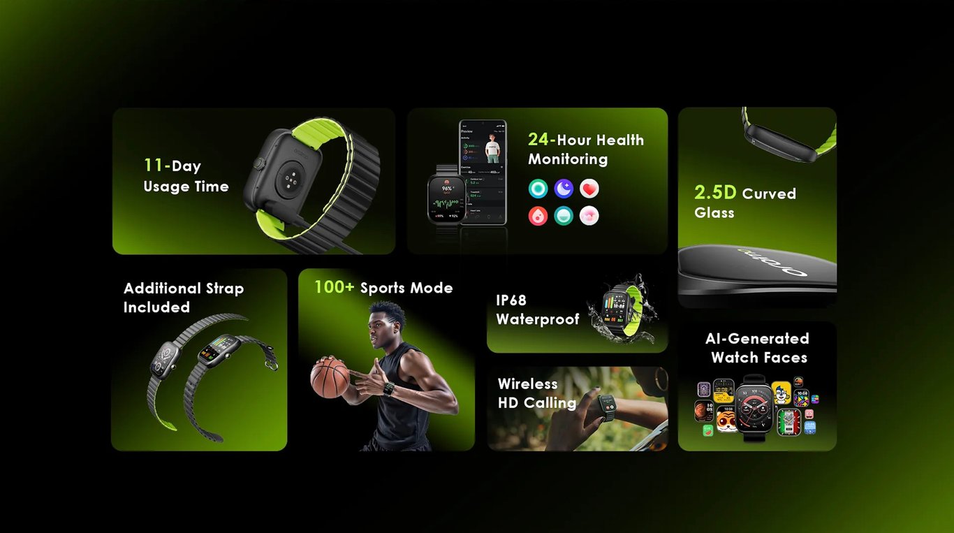 oraimo Watch Muse – Montre connectée AMOLED 1 43 suivi santé et sport autonomie 7 jours design premium Neuf - vue 3