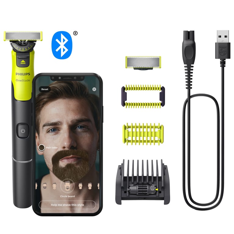 Tondeuse Philips OneBlade 360 Hybride Connectivité Accessoires inclus