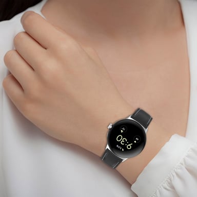 Bracelet de montre en cuir véritable 20 mm pour Google Pixel Watch 1/2 Black