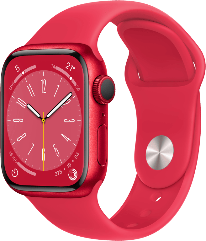 Apple Watch Series 8 OLED 41 mm - Boîtier en Aluminium Rouge - GPS + Cellular - Bracelet Sport - Rou