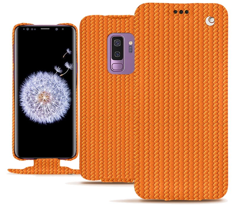 Housse cuir Samsung Galaxy S9+ - Rabat verticalOrange