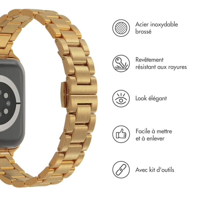 Bracelet Apple Watch 42mm Maillons fin en acier - vue 5
