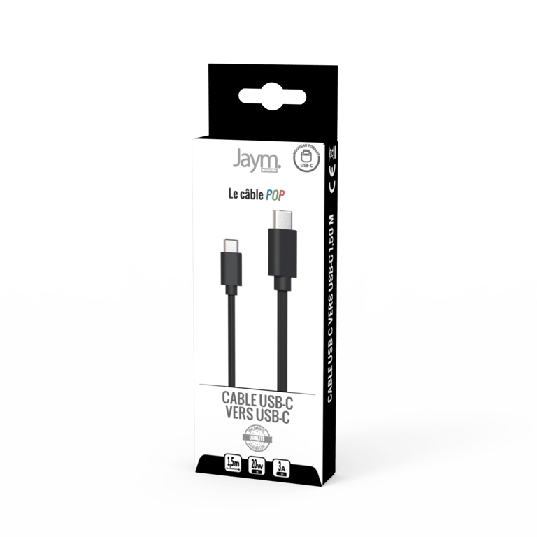 Câble iPhone / Galaxy / Google USB C vers USB C PD 1 5 mètres Jaym Neuf - vue 8