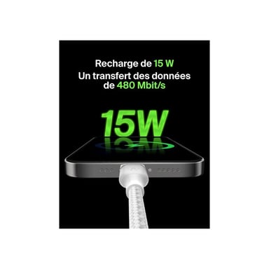 Belkin CAB002BT3MWH cable USB 3 m USB A USB C Blanco