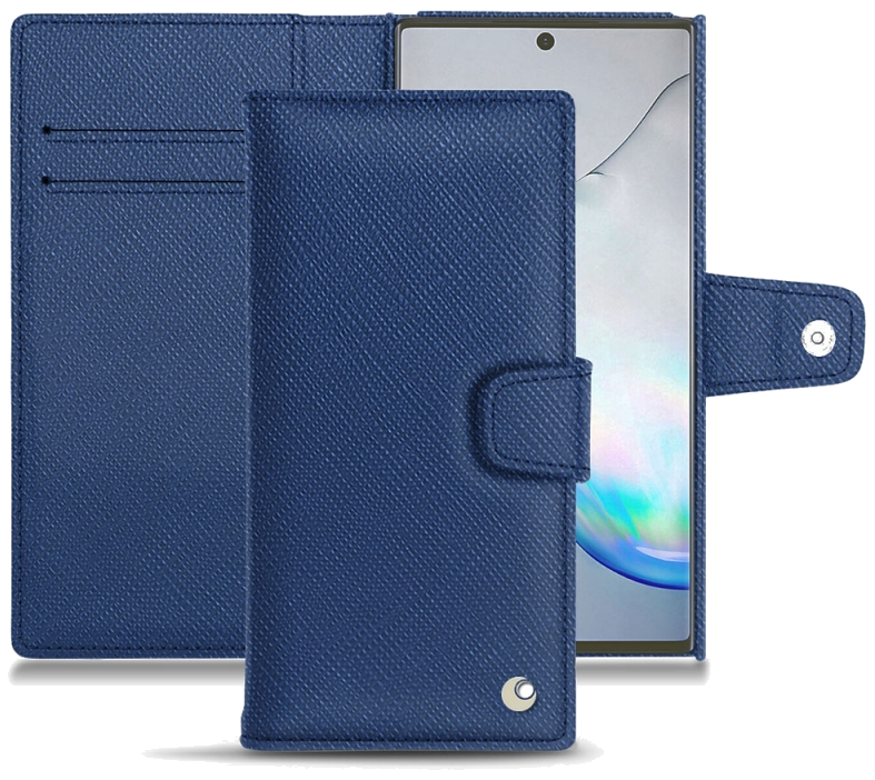 Housse cuir Samsung Galaxy Note10+ - Rabat horizontal portefeuilleBleu