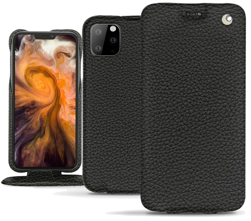 Housse cuir Apple iPhone 11 Pro Max - Rabat verticalNoir