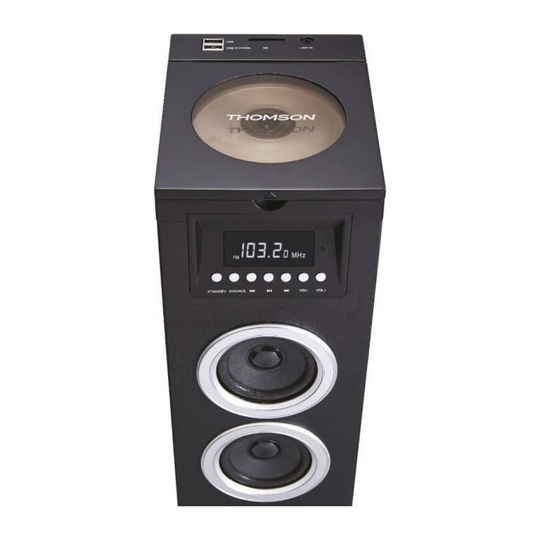 Tour haut-parleurs multimédia DS120CD - Lecteur CD - 60W - Bluetooth, USB, Radio FM - Affichage LED - Noir - Très bon état