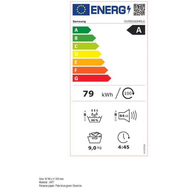 Sèche-Linge Pompe À Chaleur Samsung DV90DG6845LK – 9 Kg, Wi-Fi, OptimalDry - vue 9