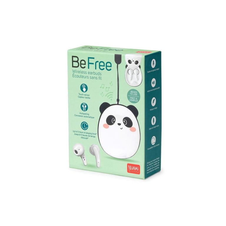 Ecouteurs sans fil intra auriculaires avec microphone Legami Be Free Bluetooth Panda et - vue 2