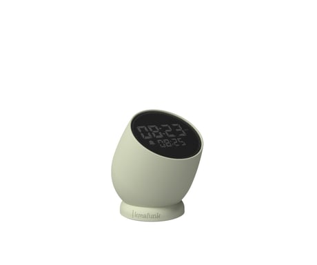 KREAFUNK Bell Réveil digital sans fil – LED dimmable, fonction snooze flip, batterie longue durée, design compact -vert