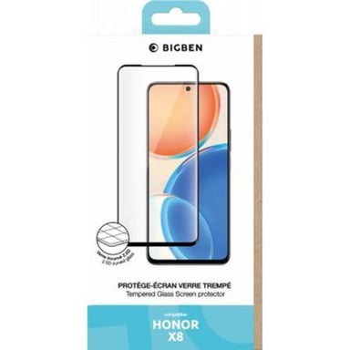 Protège écran Honor X8 2.5D Verre trempé Bigben