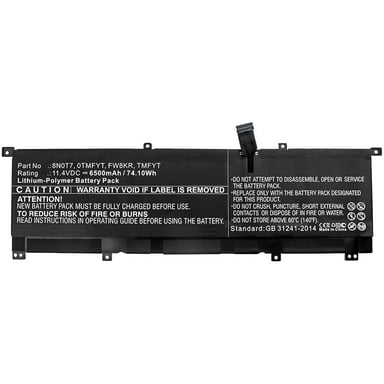 CoreParts MBXDE-BA0183 ricambio per laptop Batteria (Laptop Battery for Dell 68WH - Li-ion 11.4V 6Ah, 68WH Li-ion - 11.4V 6Ah, DELL, 5530 2-in-1, XPS 15 2-in-1, XPS 15 9575 - Warranty: 12M)