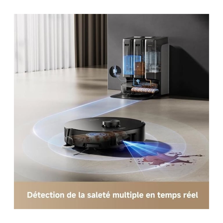 Aspirateur Robot Laveur MOVA Z50 Ultra Puissante Aspiration de 19 000 Pa Détection Multiple de la saleté en Temps réel - vue 4