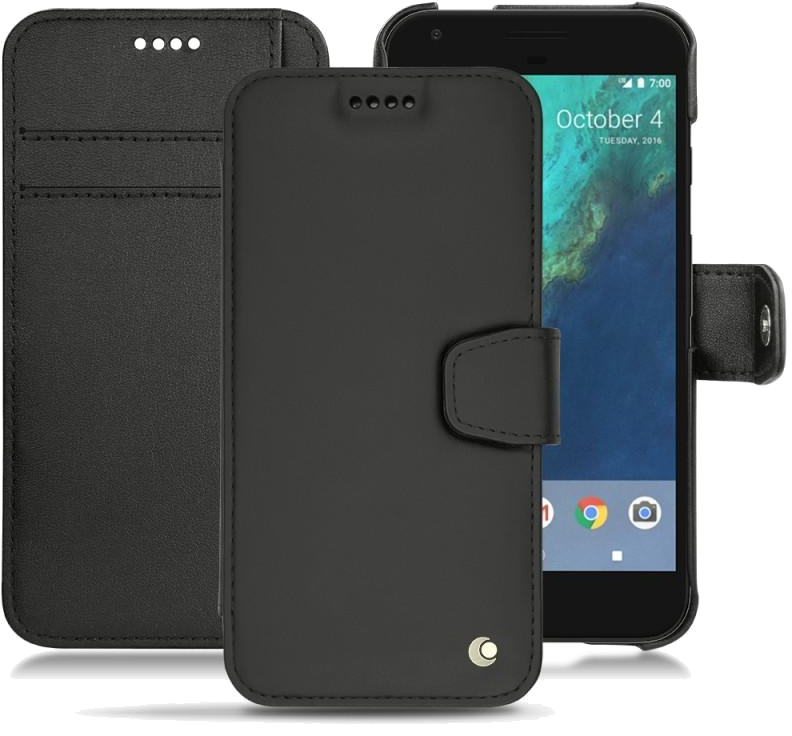 Housse cuir Google Pixel XL - Rabat horizontal portefeuilleNoir