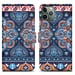 Coque pour Apple iPhone 11 PRO MAX Design Mandala Bleu No. 1 Housse de protection Étui avec fermeture magnétique, fonction de support et compartiment pour carte