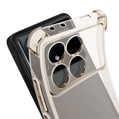 Coque Antichoc pour Xiaomi Poco X6 Pro Silicone Coins Bumper Noir transparent