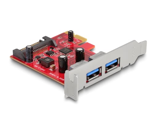 Delock Scheda PCI Express x1 per 2 prese USB esterne di tipo A da 5 Gbps -