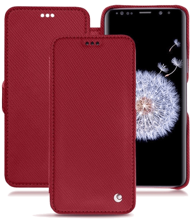 Housse cuir Samsung Galaxy S9+ - Rabat horizontalRouge