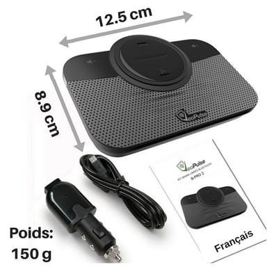 Kit main libre voiture bluetooth B-PRO 2 - pour tous smartphones et toutes autos  – support pour GPS, musique, Podcast