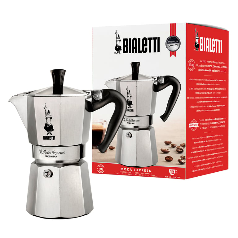 Bialetti Moka Express Cafetière à moka 0,775 L Aluminium, Noir - Neuf