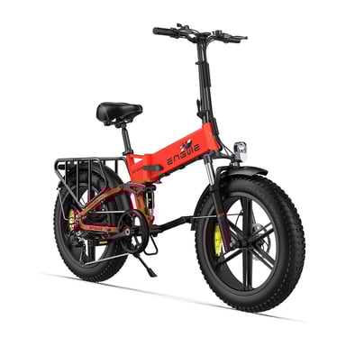 ENGWE ENGINE X 20'' bicicletta elettrica pieghevole per adulti, batteria al litio da 48 V 13 Ah, 7 velocità, sospensioni complete - rosso