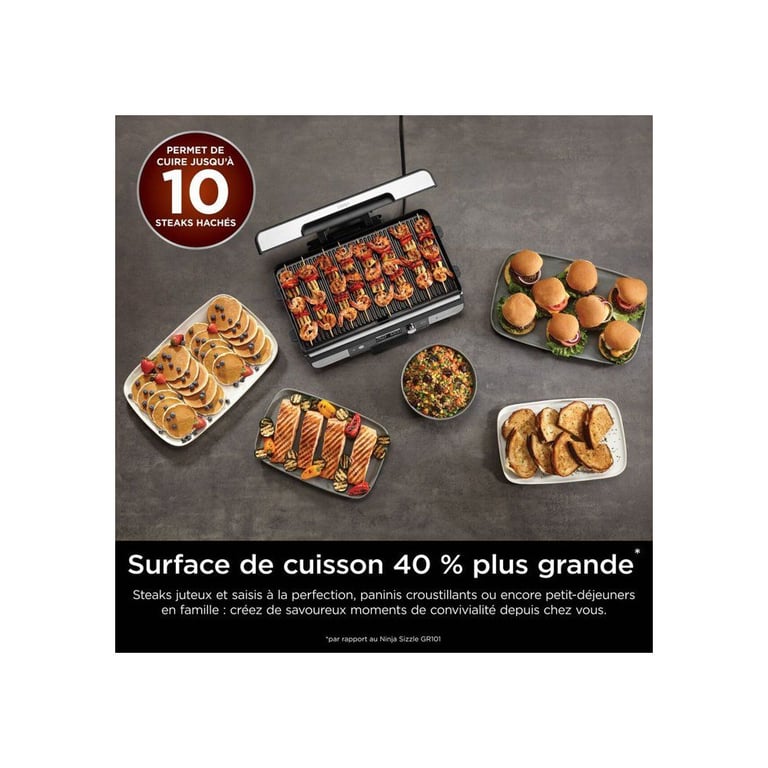 Grill Électrique Ninja Sizzle Pro GX101EU – 1790W, Thermostat Réglable, 8 Personnes - vue 5