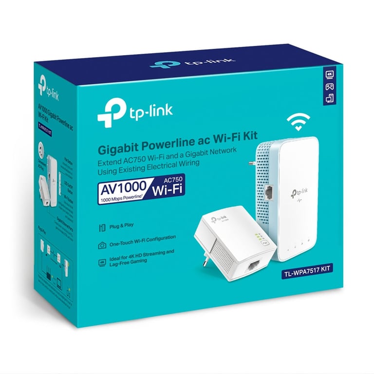 Pack Adaptateur CPL WiFi AV1000 TP Link 1000Mbps Portée jusqu'à Gigabit Ethernet Neuf - vue 4