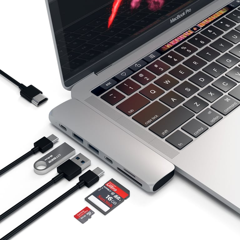 Satechi ST-CMBPS station d'accueil USB 3.2 Gen 1 (3.1 Gen 1) Type-C Argent - Neuf