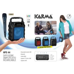 Karma Italiana HPS 44 haut-parleur portable et de fête Noir 12 W