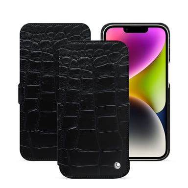 Housse cuir Apple iPhone 15 Plus -  - Noir - Cuir Abaca