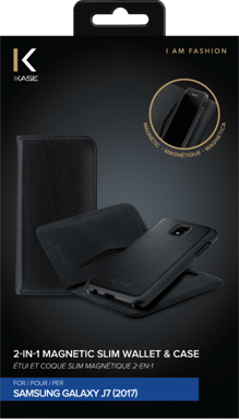 Custodia magnetica sottile 2 in 1 e guscio per Samsung Galaxy J7 (2017), nero (v. EU/Asia - J730F/DS & J730FM/DS)