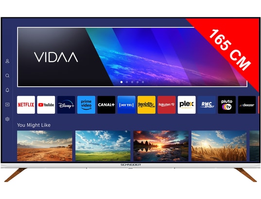 SCHNEIDER GMS65F1 Téléviseur QLED 65 164cm Fjord Smart Vidaa 3840*2160 pix UHD HDMIx3 Bluetooth - vue 2