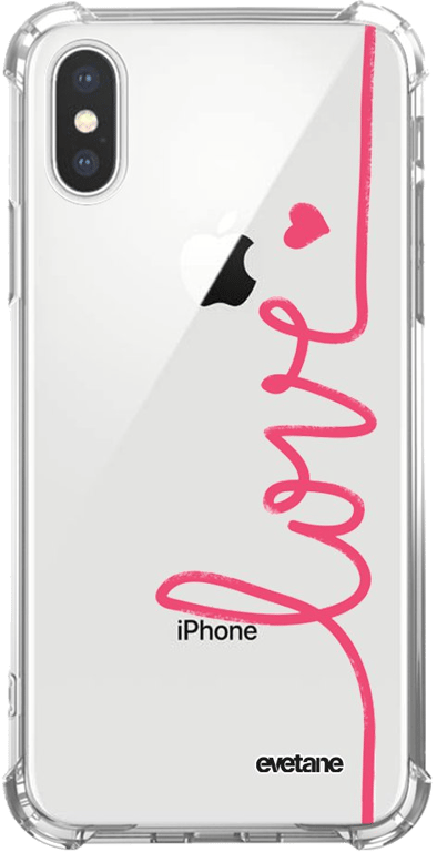 Evetane Coque Apple iPhone XlXs anti-choc souple angles renforcés transparente Motif Love