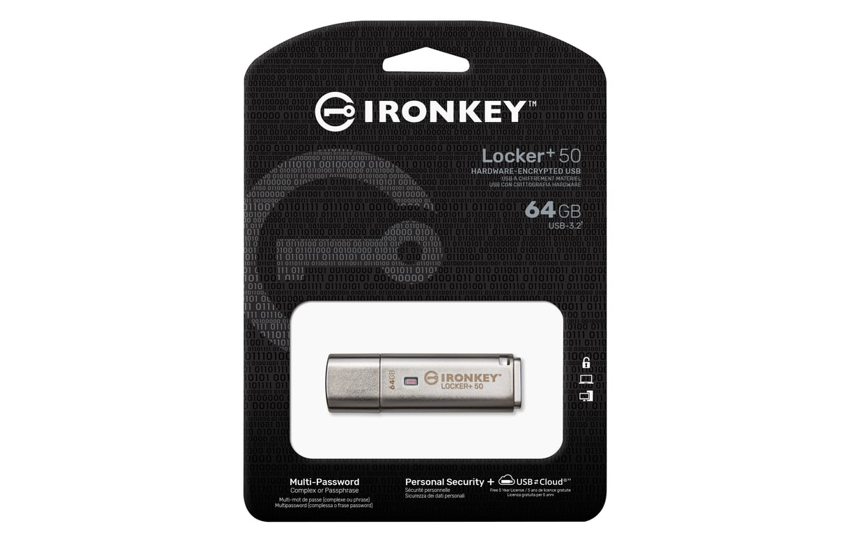 Kingston Technology IronKey 64 Go IKLP50 AES USB, w/256bit Encryption - Neuf