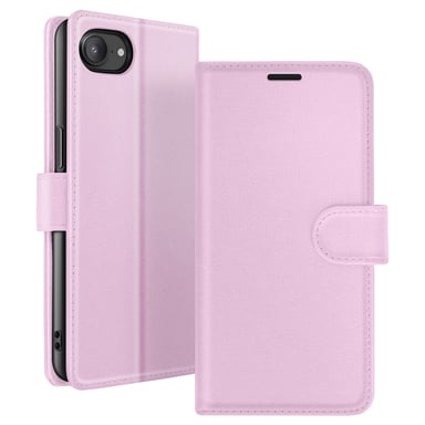 Zanaé Funda tipo cartera para iPhone 16e con soporte y lengüeta magnética Rosa
