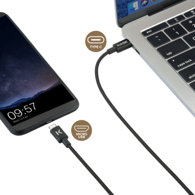 Cavo intrecciato metallico da USB-C a micro-USB per ricarica/sincronizzazione (1M)