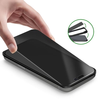 4smarts Vidrio Templado para iPhone 17 Pro Anti-espía con Aplicador Incluido Negro transparente