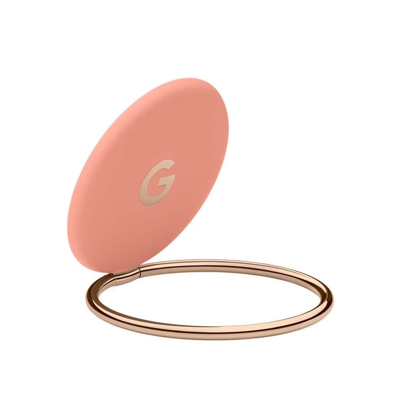 Support smartphone magnétique Google PixelSnap & base selfie Rose Pêche, orientation portrait ou paysage, rotation réglable, fixation instantanée, zone de charge sans fil dégagée - Neuf