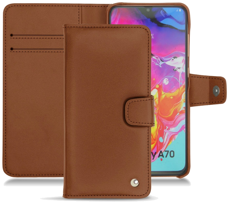 Housse cuir Samsung Galaxy A70 - Rabat horizontal portefeuilleMarron