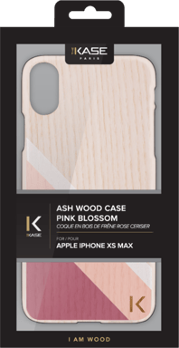 Coque en bois de frêne pour Apple iPhone XS Max, Rose cerisier